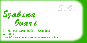 szabina ovari business card