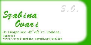 szabina ovari business card